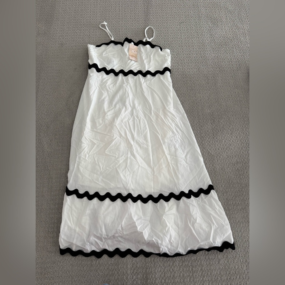 White Dress with Black Trim